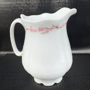 Antique Victoria Austria Fine Porcelain Small Pitcher Creamer Floral Pattern VTG